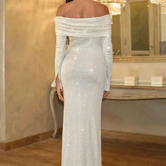 Apricot Party Women's Christmas Cocktail Bodycon Maxi Dress - Picture 3 of 6